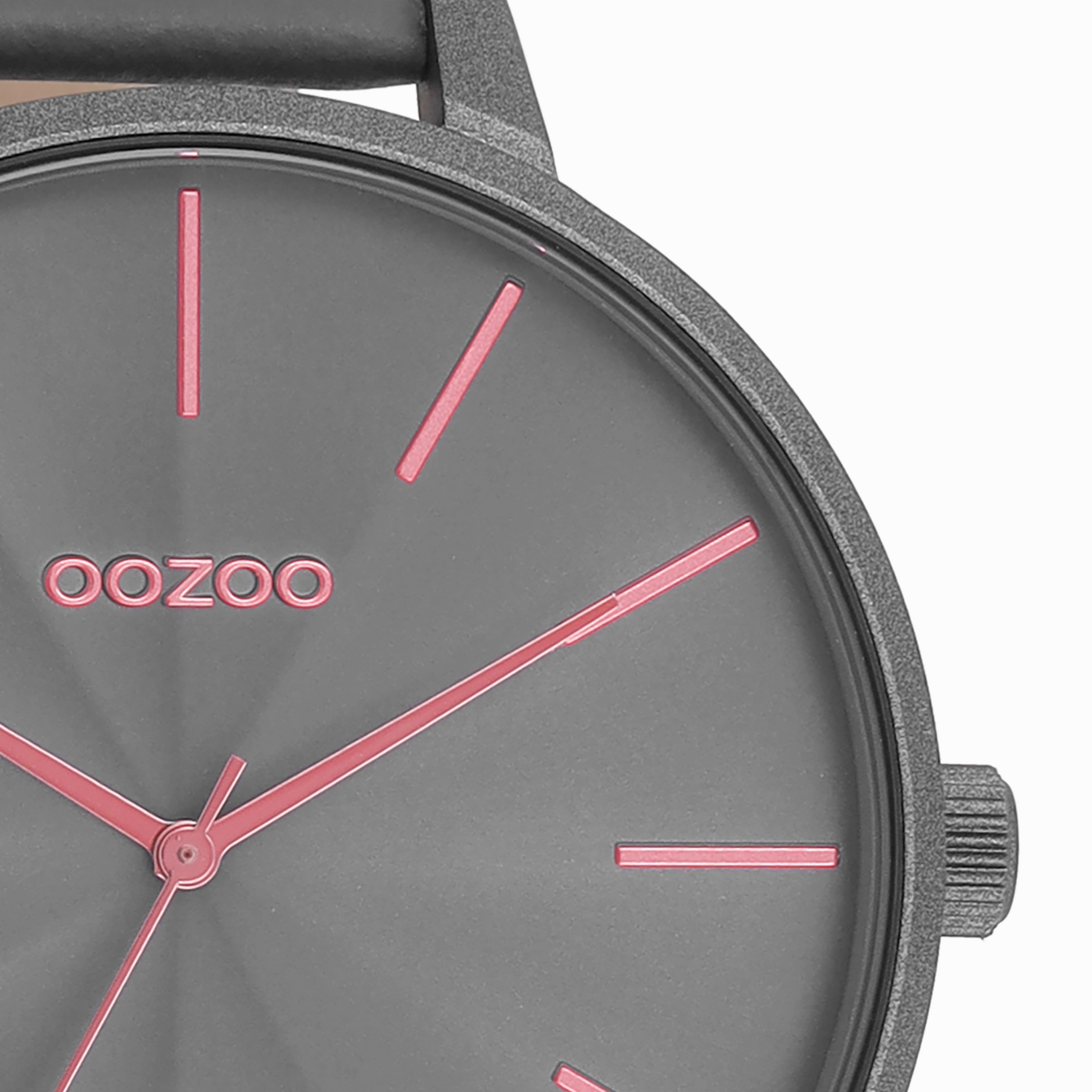 Smoke grey OOZOO watch with leather strap - C11254