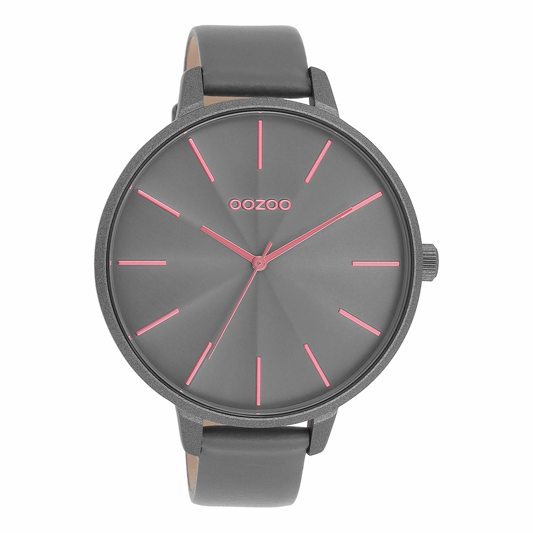 Smoke grey OOZOO watch with leather strap - C11254