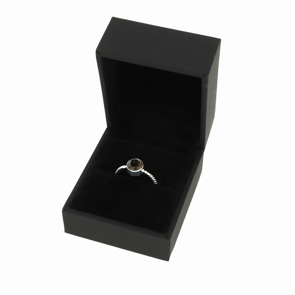 Smokey Quartz Sterling Silver Twisted Rope Ring