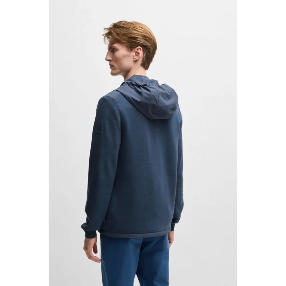 Softshell jacket with knitted details