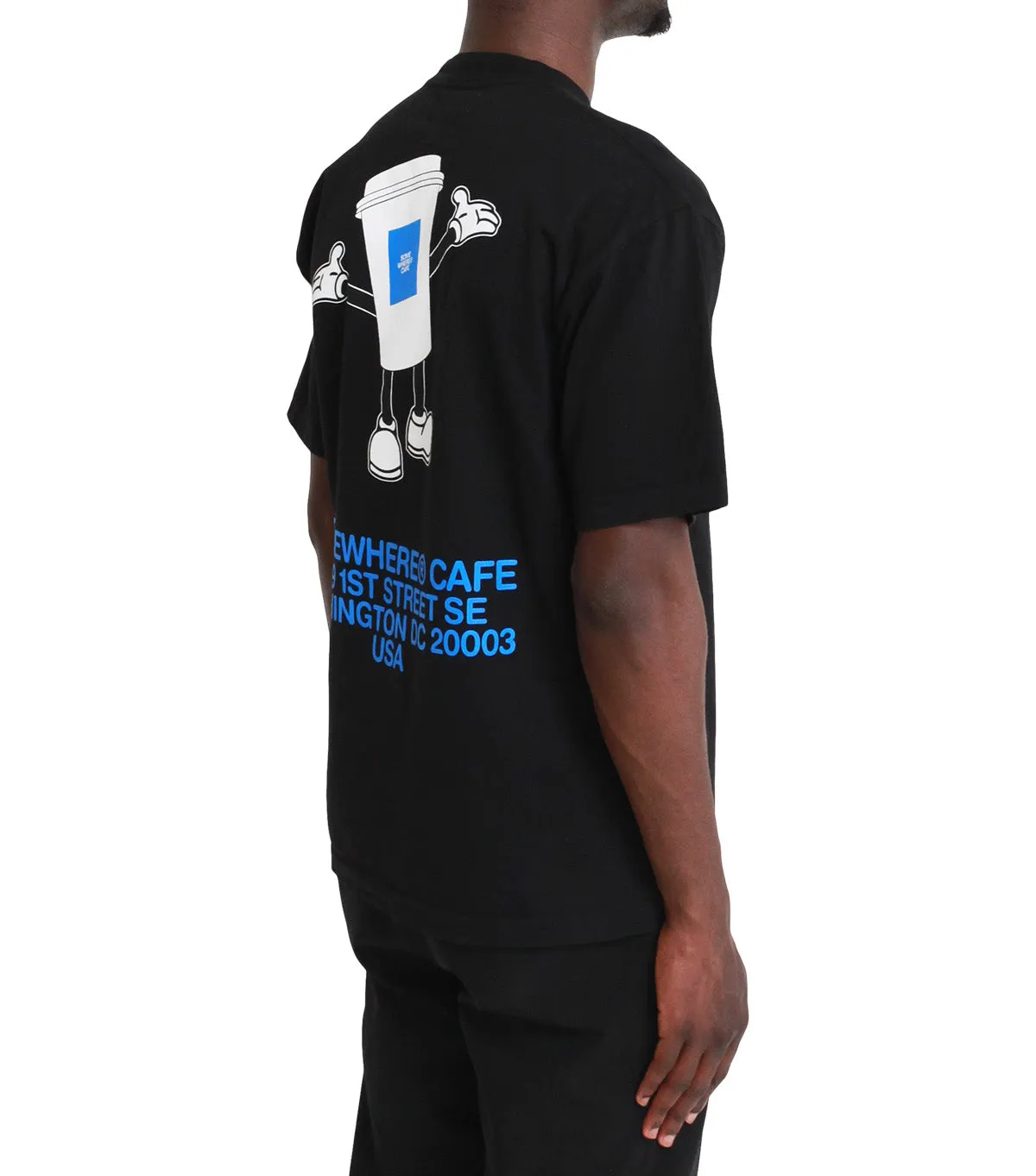 SOMEWHERE Cafe Cup T-Shirt Black