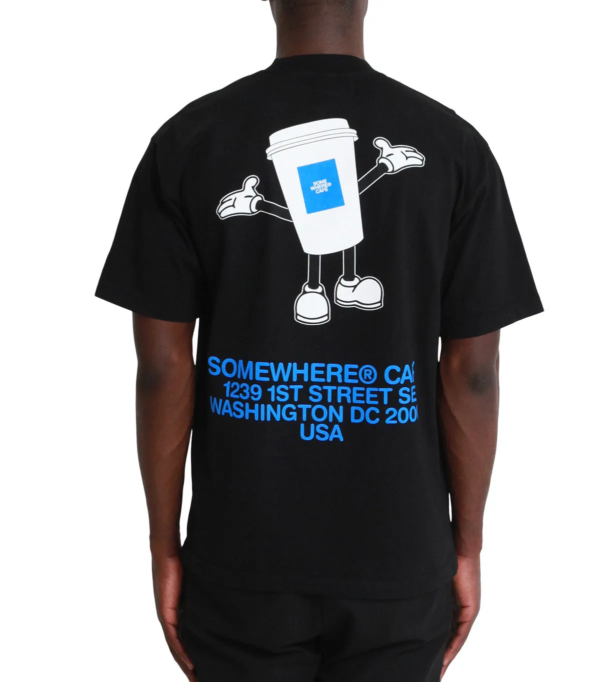 SOMEWHERE Cafe Cup T-Shirt Black