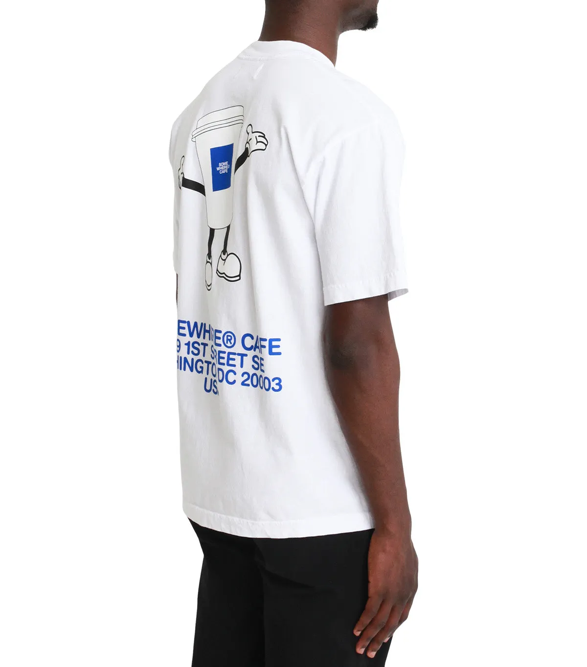 SOMEWHERE Cafe Cup T-Shirt White