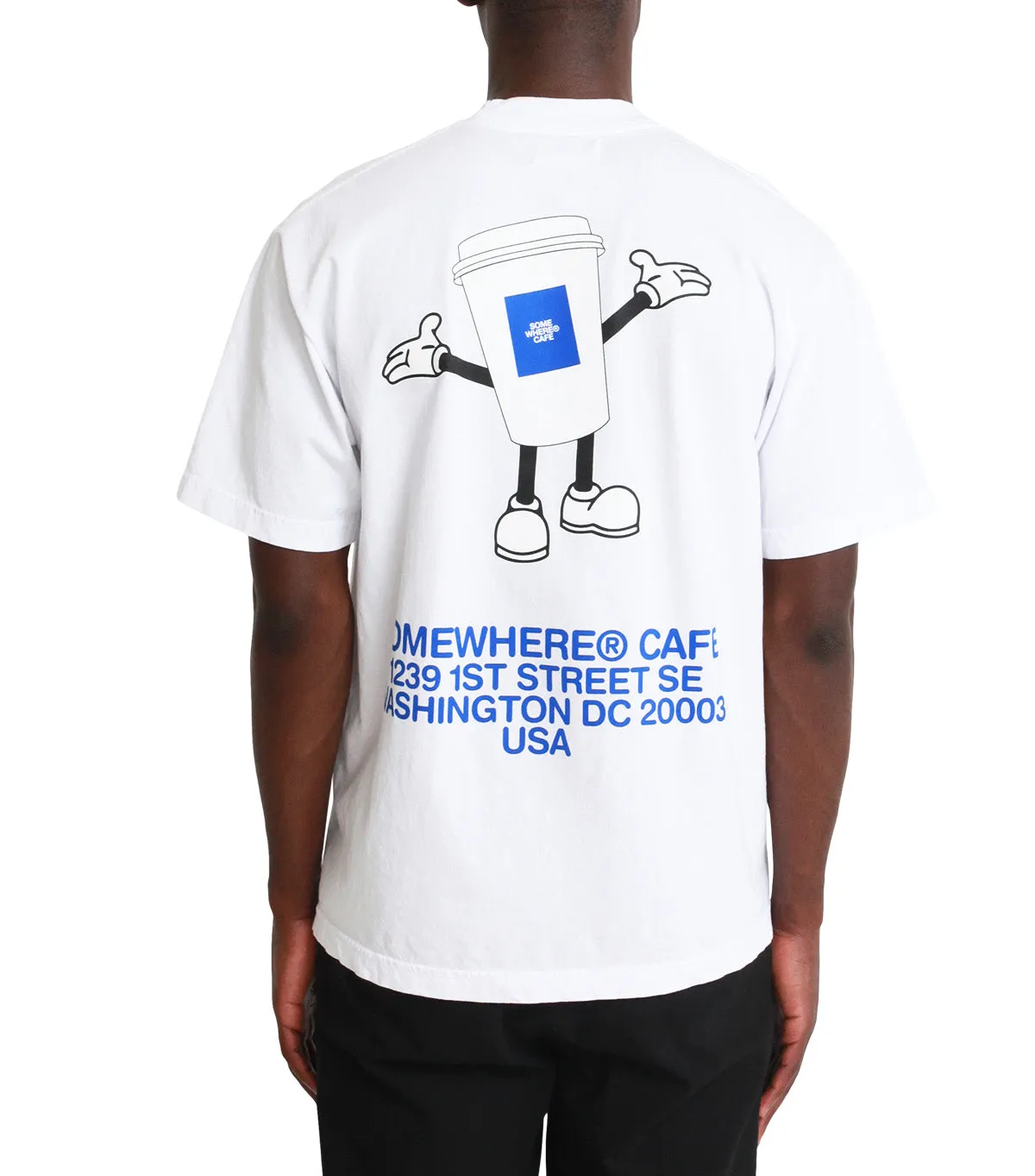 SOMEWHERE Cafe Cup T-Shirt White