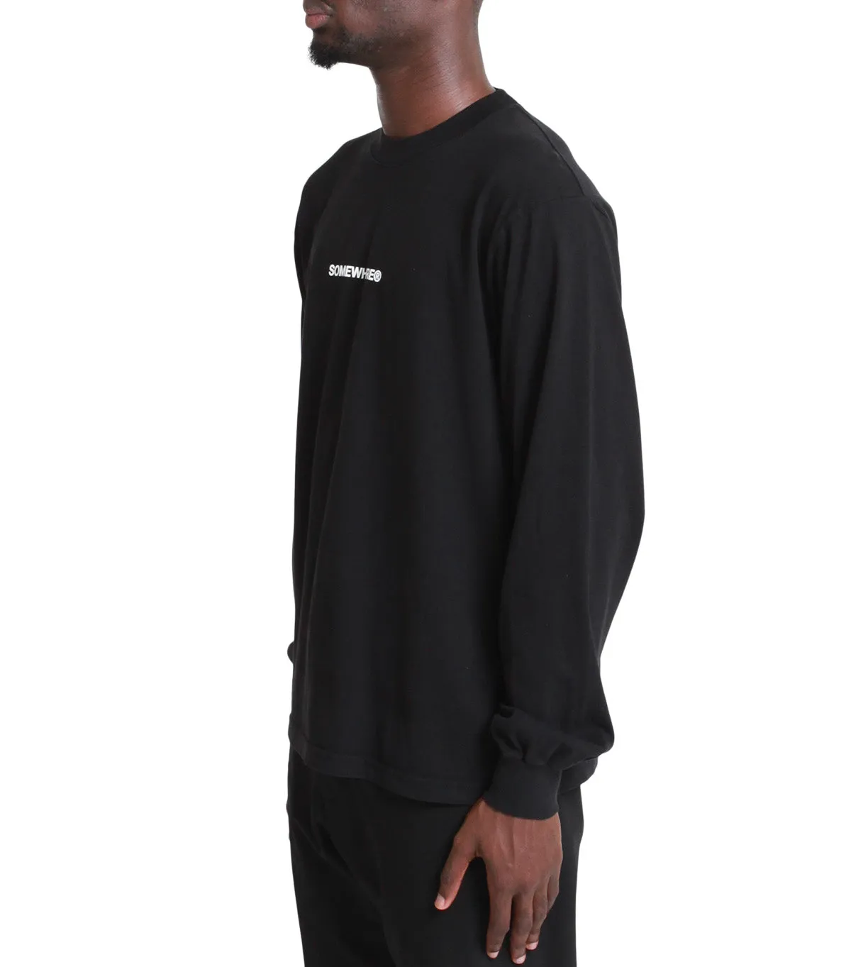 SOMEWHERE Original Logo Long Sleeve T-Shirt Black