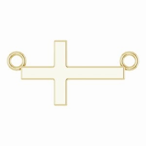 Sterling Silver 12x5.9 mm Sideways Cross 16-18" Necklace