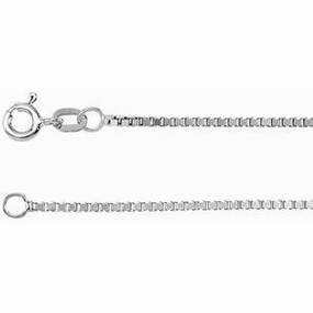 Sterling Silver 1.3 mm Diamond-Cut Box 20" Chain