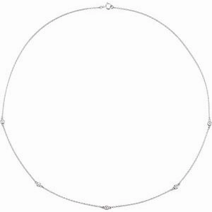Sterling Silver 1/4 CTW Natural Diamond 5-Station 18" Necklace