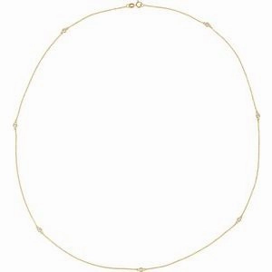 Sterling Silver 1/4 CTW Natural Diamond 5-Station 18" Necklace