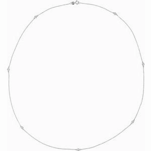 Sterling Silver 1/4 CTW Natural Diamond 5-Station 18" Necklace