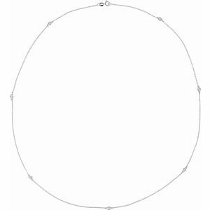 Sterling Silver 1/4 CTW Natural Diamond 5-Station 18" Necklace