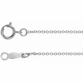 Sterling Silver 1 mm Cable 20" Chain