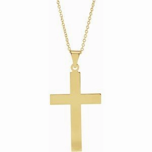 Sterling Silver 28 x 18 mm Cross Pendant