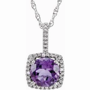Sterling Silver 6.5-7 mm Cultured White Freshwater Pearl & .015 CTW Natural Diamond 18" Necklace