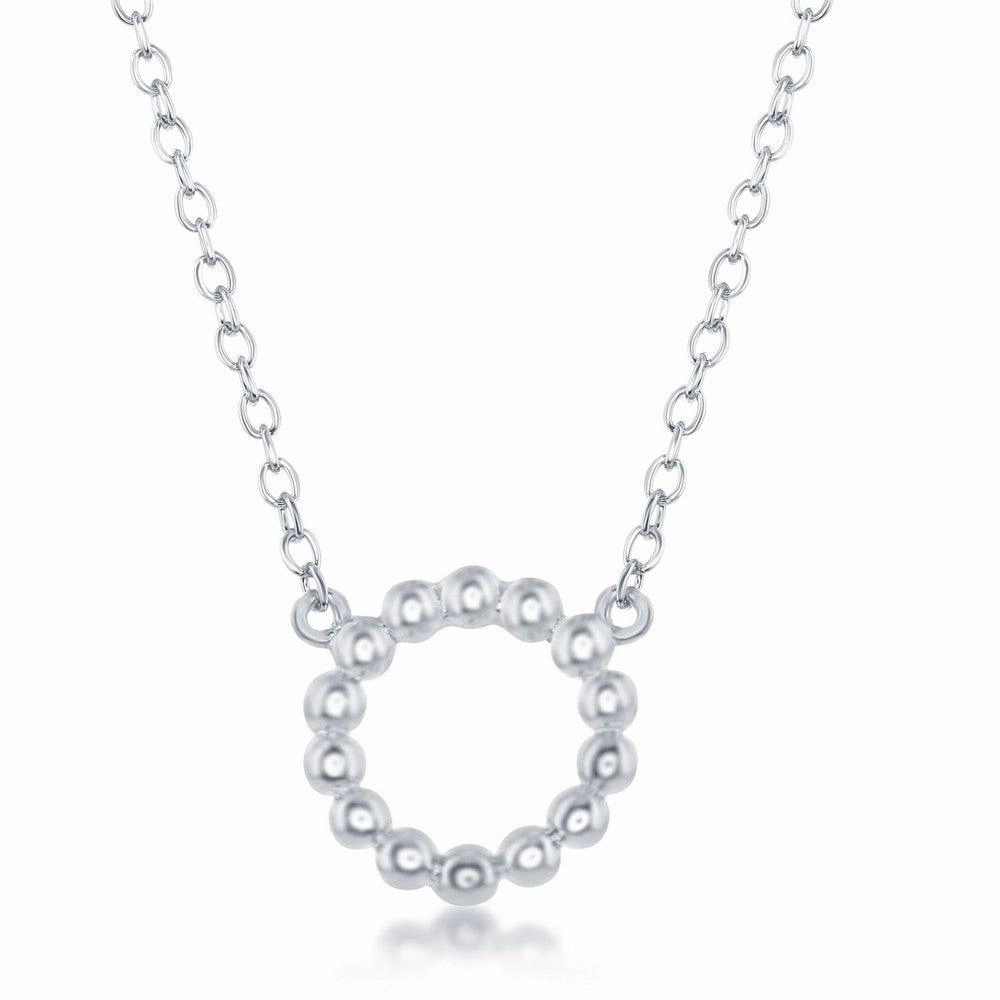 Sterling Silver Designed Open Circle Necklace
