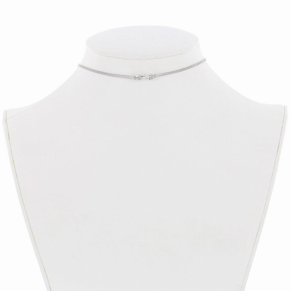 Sterling Silver Double Strand Infinity Choker Necklace