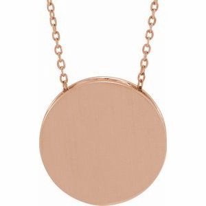 Sterling Silver Engravable Disc 16-18" Necklace