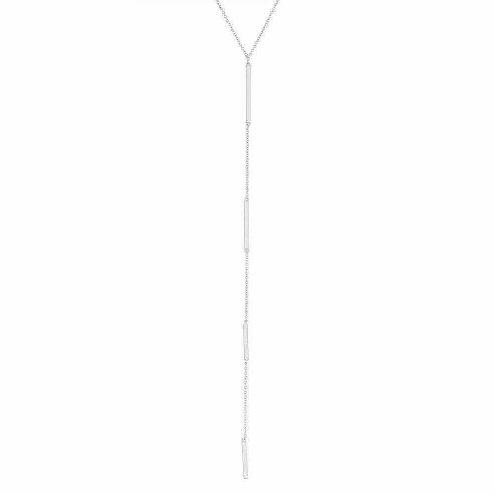 Sterling Silver Extra Long Y Design Bar Necklace