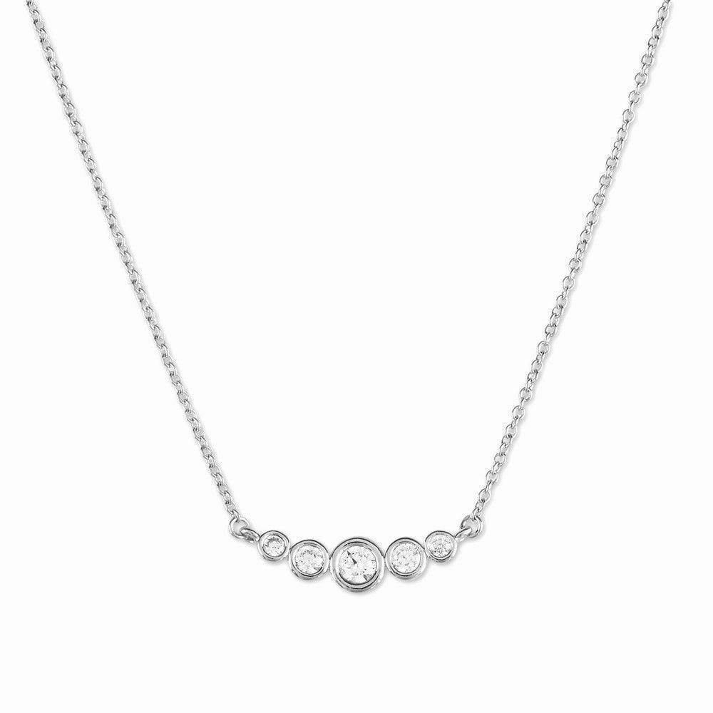 Sterling Silver Graduating Micro Pave CZ Necklace