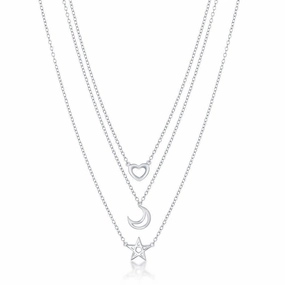 Sterling Silver Graduating Triple Strand Necklace