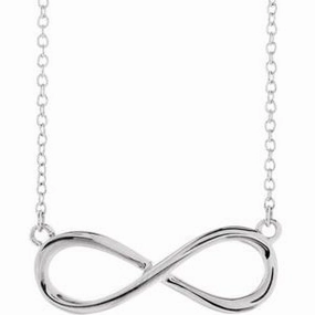 Sterling Silver Infinity-Inspired 16-18" Necklace