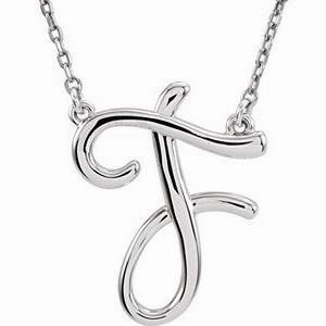 Sterling Silver Script Initial A 16" Necklace