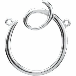 Sterling Silver Script Initial F Necklace Center