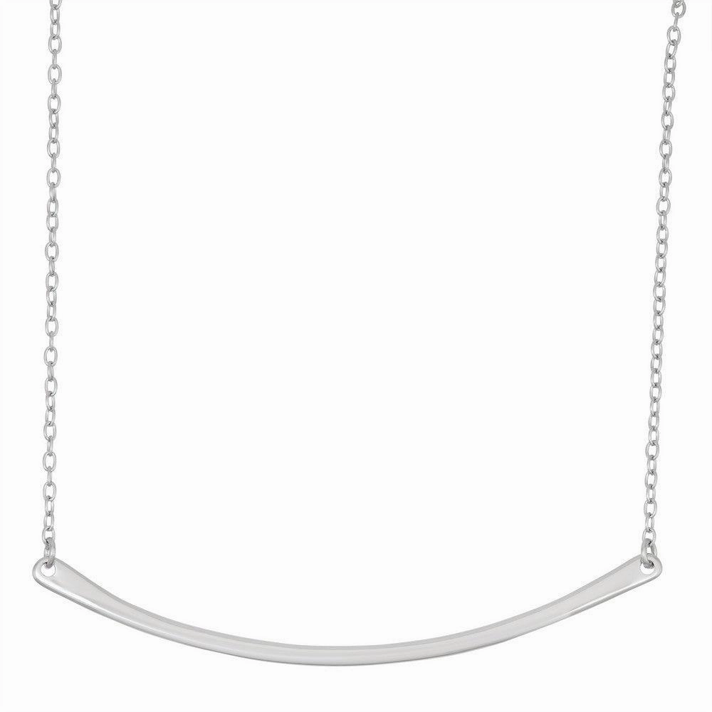 Sterling Silver Thin Curved Bar Necklace