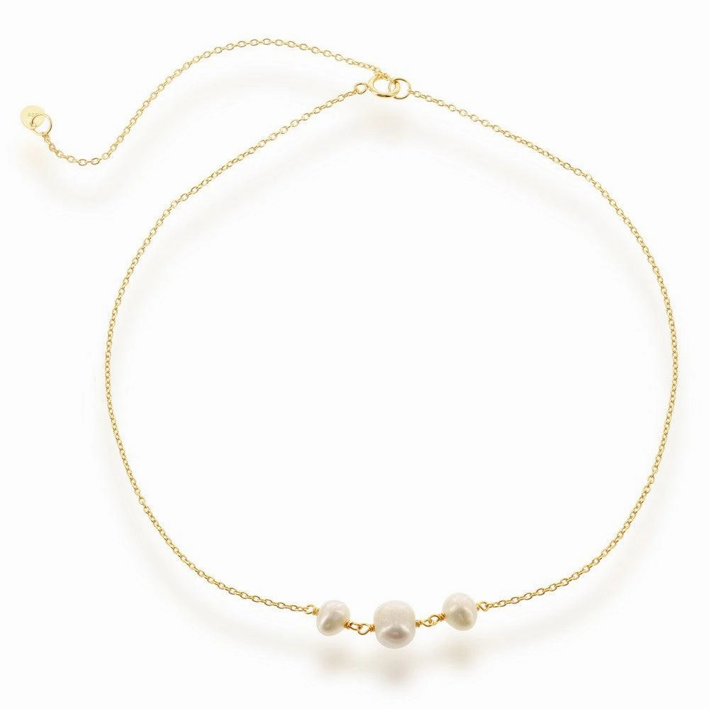 Sterling Silver Three Station FWP Choker Necklace