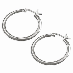 Sterling Silver Twist Hoop Ladies Earrings