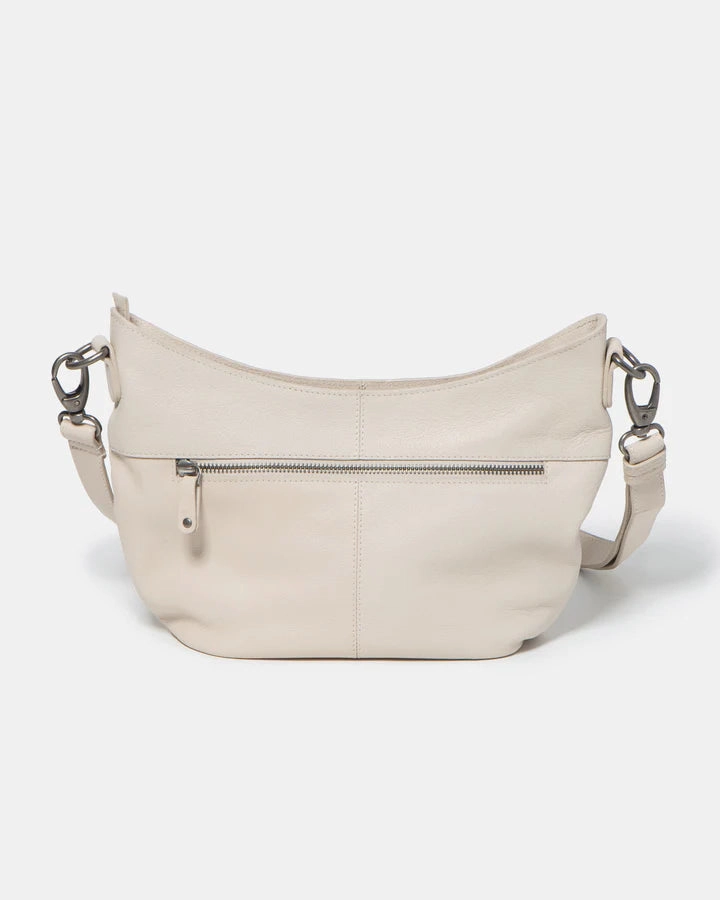 STITCH & HIDE LEATHER FRANKIE MINI SHOULDER BAG IVORY WHITE - FREE WALLET POUCH