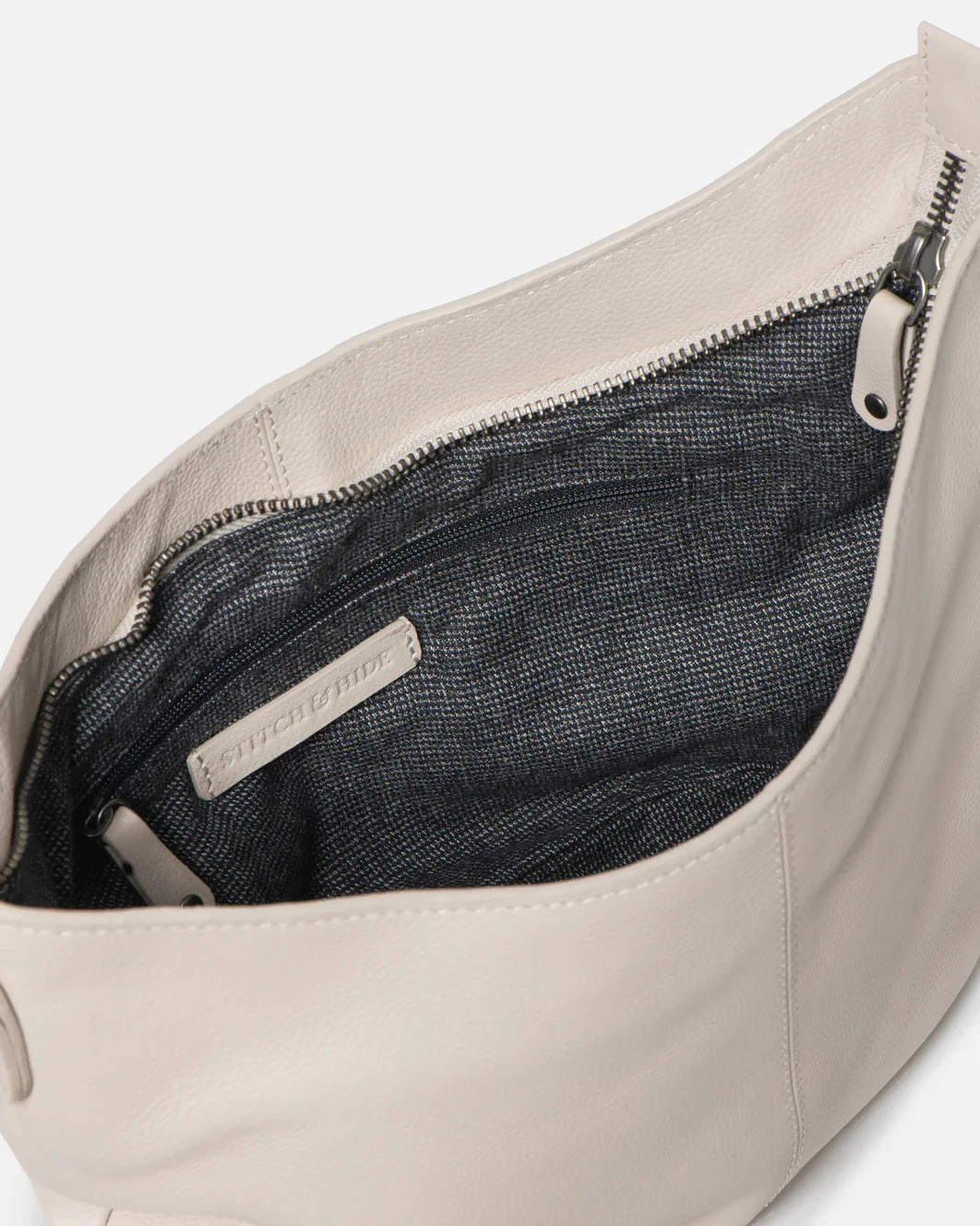 STITCH & HIDE LEATHER FRANKIE MINI SHOULDER BAG IVORY WHITE - FREE WALLET POUCH