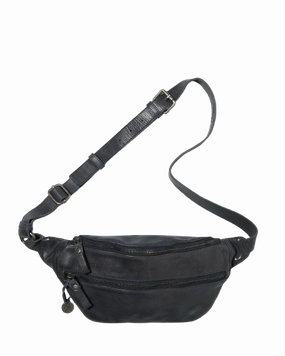 STITCH & HIDE LEATHER NEWTOWN SHOULDER CROSSBODY BAG indigo blue - FREE WALLET POUCH