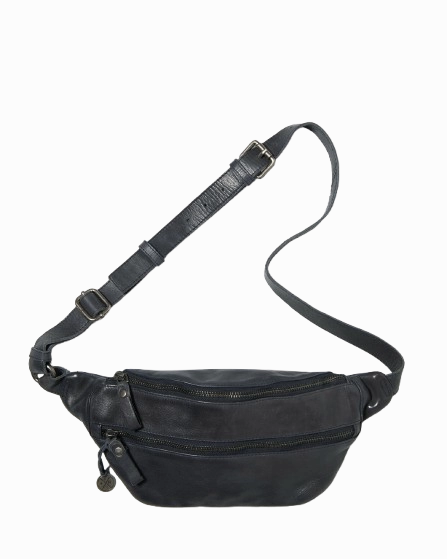 STITCH & HIDE LEATHER NEWTOWN SHOULDER CROSSBODY BAG indigo blue - FREE WALLET POUCH