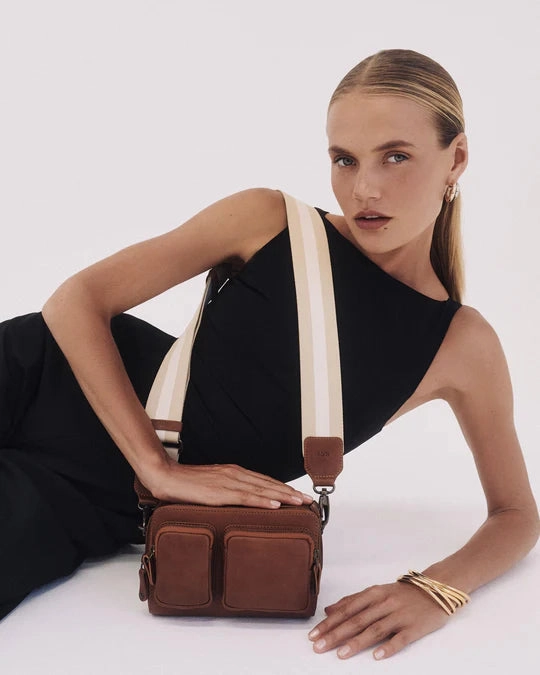 Stitch & Hide Sasha Crossbody Camera Shoulder Bag Maple Brown