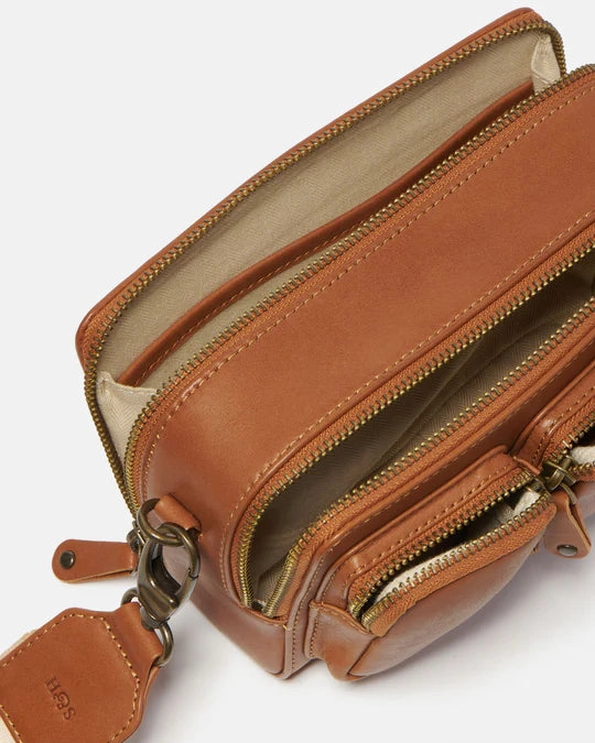 Stitch & Hide Sasha Crossbody Camera Shoulder Bag Maple Brown