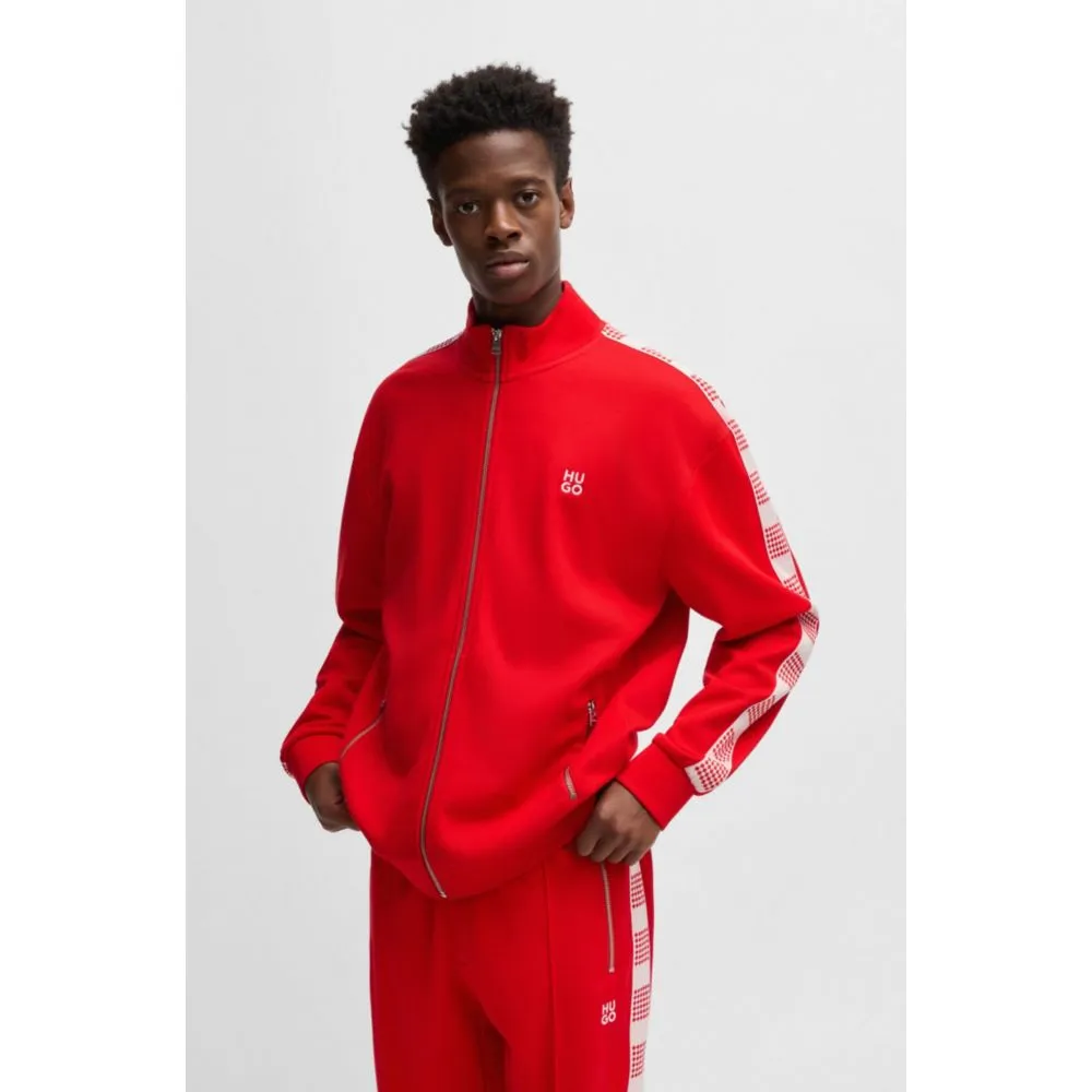 Sweatshirt with checked tape