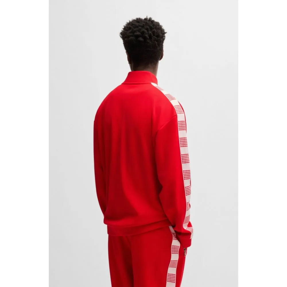 Sweatshirt with checked tape