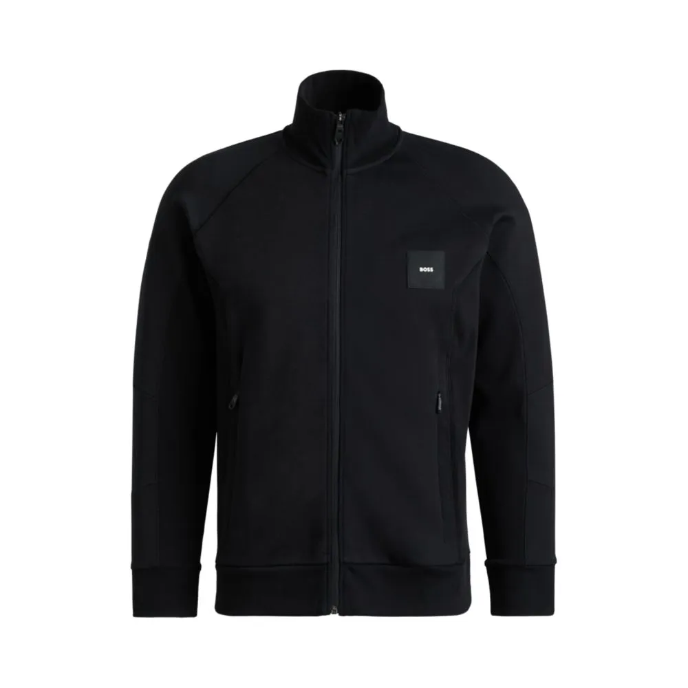 Sweatshirt with stretch-cotton inserts