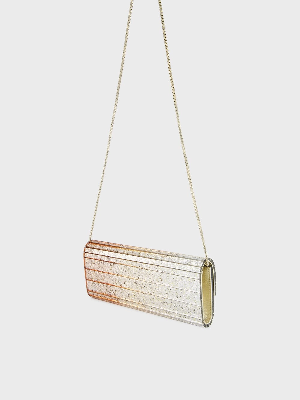 Sweetie Metallic D??grad?? Glitter Plexi Clutch Bag