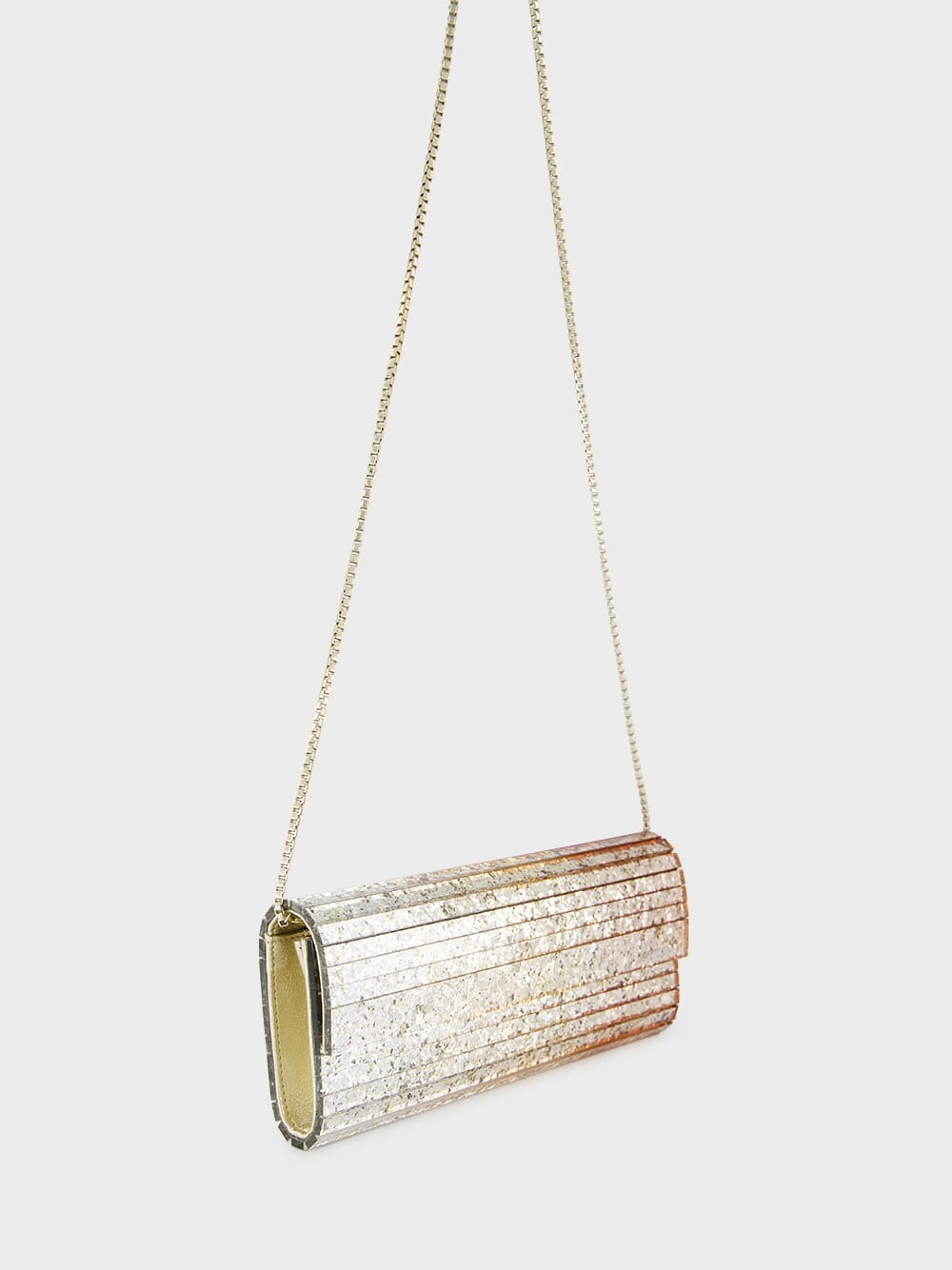 Sweetie Metallic D??grad?? Glitter Plexi Clutch Bag