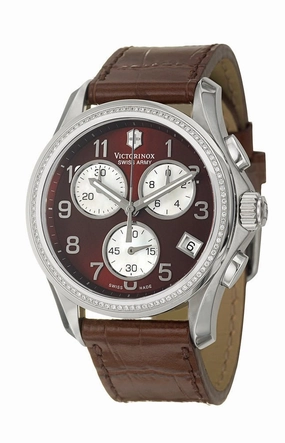 Swiss Army Chrono Classic Steel Womens Strap Watch Quartz Brown & MOP Dial 241420