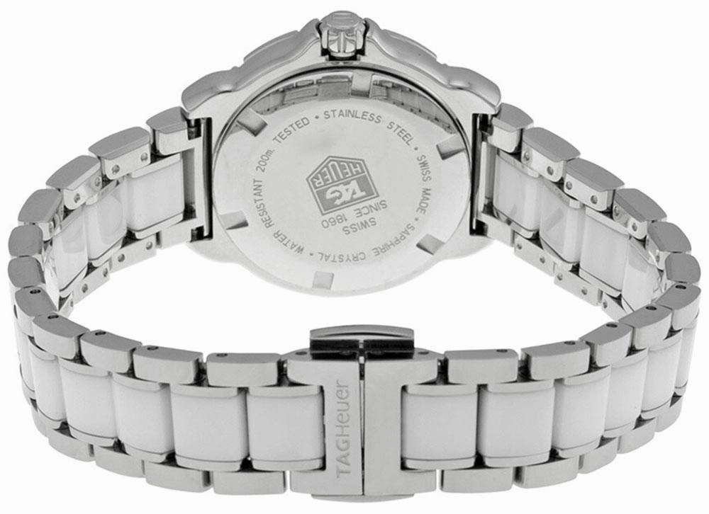 TAG Heuer Formula 1 Steel & Ceramic White Dial Date Pink Sapphire Bezel Quartz Womens Watch WAH1319.BA0868