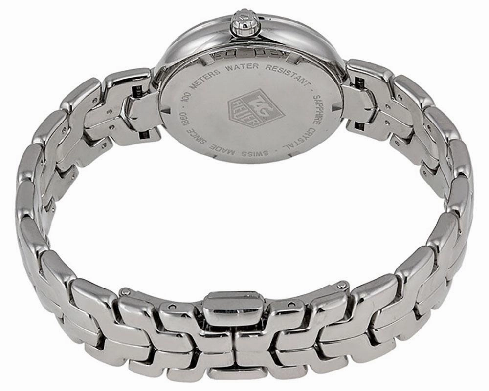 TAG Heuer Link Stainless Steel Silver-Tone Dial Diamonds Date Quartz Womens Watch WAT1312.BA0956