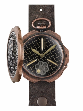 TAMBOORO Men??s watch - BULLET - DIRTY BRONZE - ZIRCONIA - TB-102-BR-ZW-SL-CP