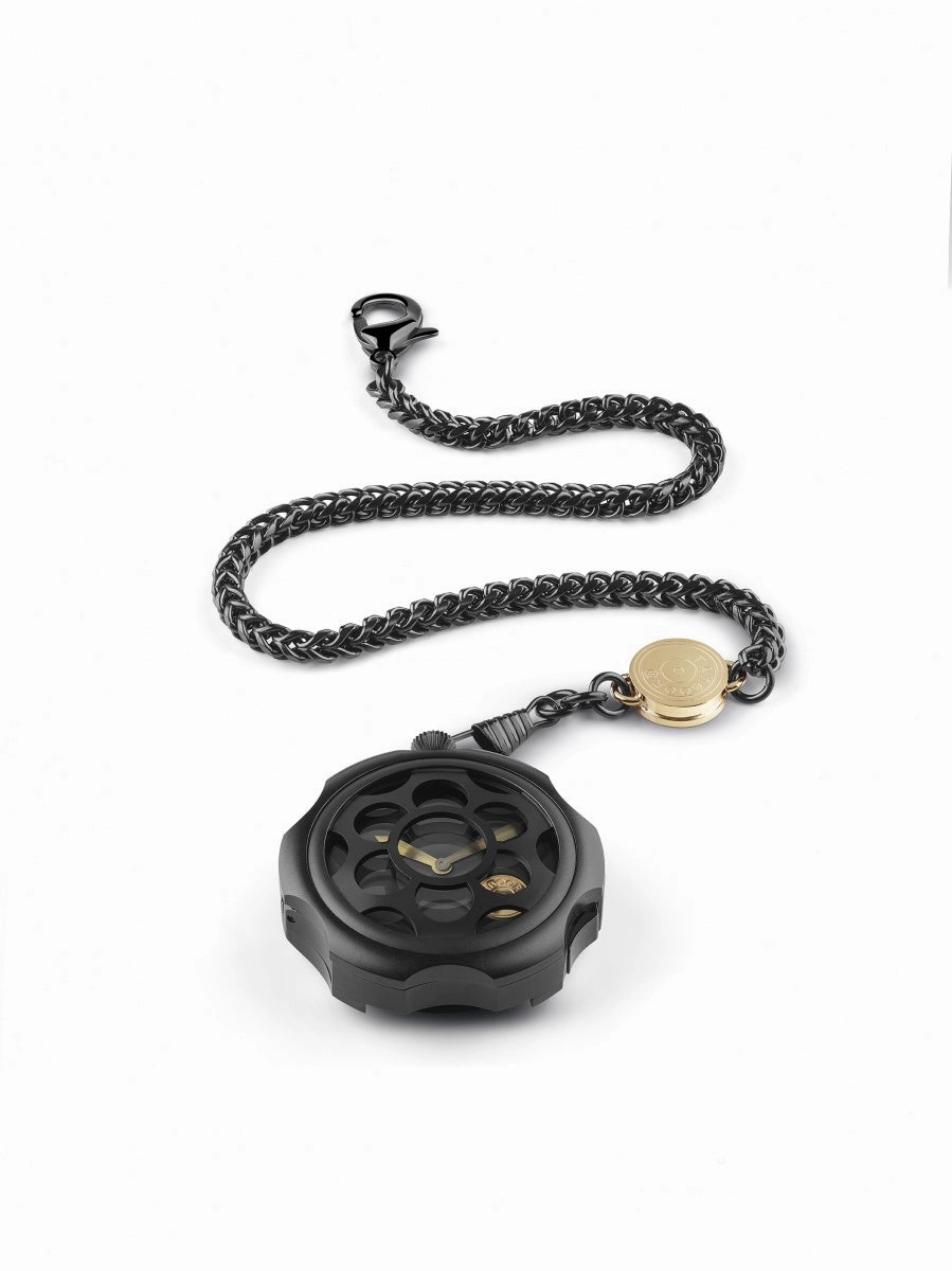 TAMBOORO Men??s watch - ONE SHOT - BLACK PVD - ZIRCONIA - TB-100-BK-ZB-BK-CP