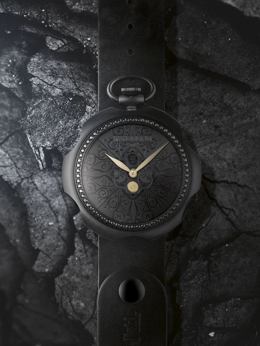 TAMBOORO Men??s watch - TATTOO - BLACK PVD - ZIRCONIA - TB-101-BK-ZB-BK-CP