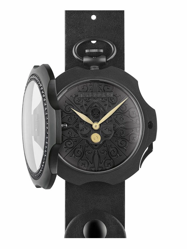TAMBOORO Men??s watch - TATTOO - BLACK PVD - ZIRCONIA - TB-101-BK-ZB-BK-CP