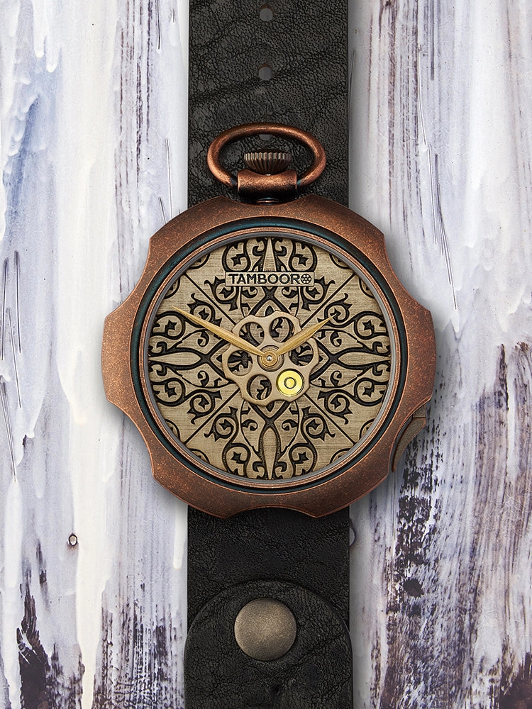 TAMBOORO Men??s watch - TATTOO - DIRTY BRONZE - TB-101-BR-SL-CP