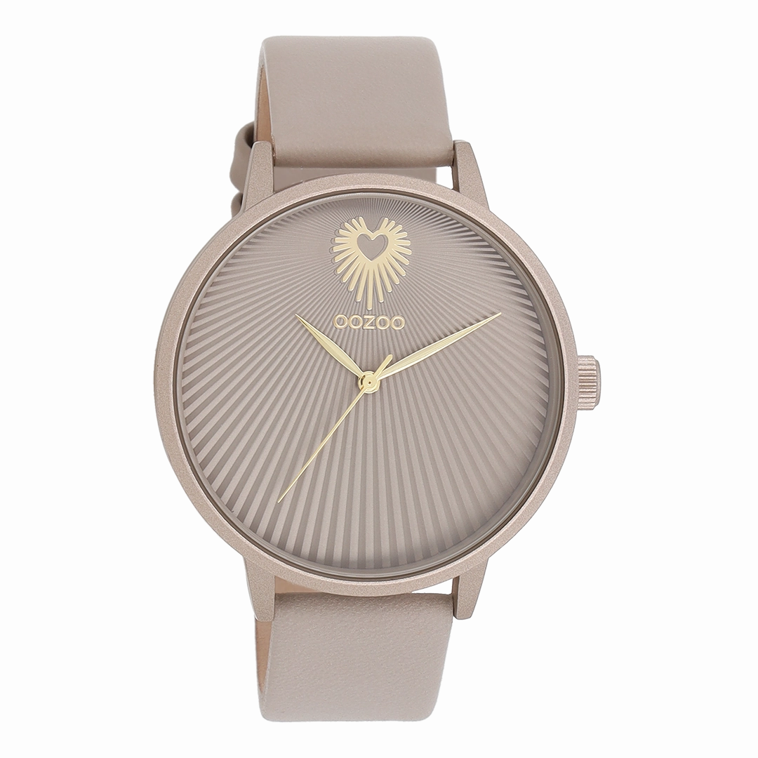 Taupe OOZOO watch with leather strap - C11245